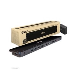 Club3D Dokovací stanice USB-C, Triple Display DP 1.4 Alt mode Smart PD3.0 Charging Dock with 100 Watt PS