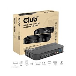 Club3D síťový přepínač - Switch, HDMI KVM Switch - Dual HDMI 4K 60Hz
