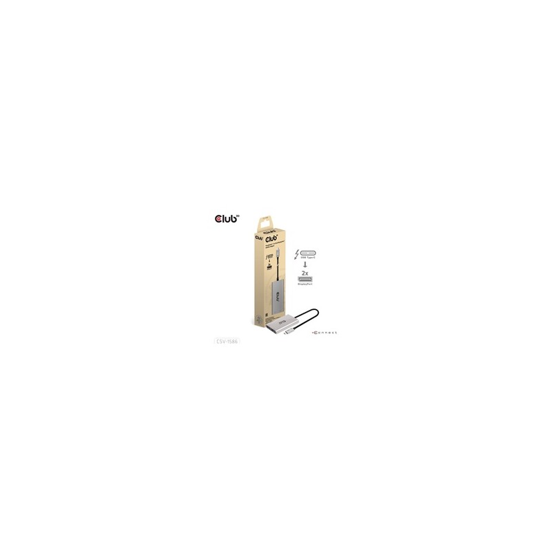 Club3D Video hub Thunderbolt 3 na 2x DP, Dual 4K60Hz nebo Single 8K60Hz/4K120Hz