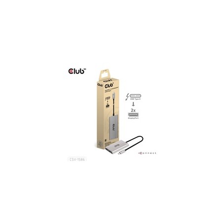 Club3D Video hub Thunderbolt 3 na 2x DP, Dual 4K60Hz nebo Single 8K60Hz/4K120Hz