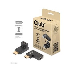 Club3D set adapterů USB-C Gen2 angled adapter set of 2, 4K120Hz, 240W, (M/F)