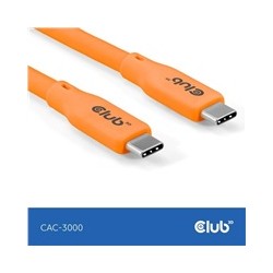Club3D Kabel USB-C 4.0, 20Gbps, 4K60Hz, PD 240W, 2m, oranžová