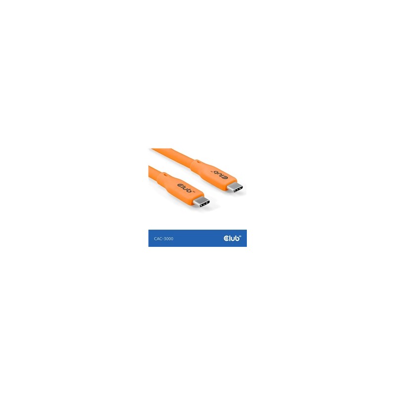 Club3D Kabel USB-C 4.0, 20Gbps, 4K60Hz, PD 240W, 2m, oranžová