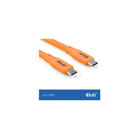 Club3D Kabel USB-C 4.0, 20Gbps, 4K60Hz, PD 240W, 2m, oranžová