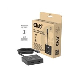 Club3D Switch, USB-C na 2xUSB-C Oboustranný 2v1, 8K60Hz, 4K120Hz, PD 100W
