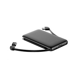 WG - Power Bank 5000 mAh, kabel Micro USB + Type-C + adaptér Lightning, černá