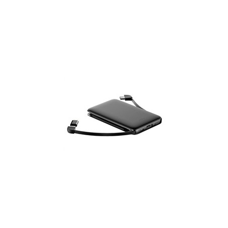 WG - Power Bank 5000 mAh, kabel Micro USB + Type-C + adaptér Lightning, černá