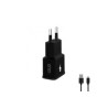 WG - Síťová nabíječka 1x USB-A, Quick Charge 3.0, 5V-9V-12V + kabel USB-A na Micro USB, black