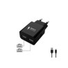 WG - Síťová nabíječka 2x USB-A 2,4A , Smart IC + kabel USB-A na Micro USB, black