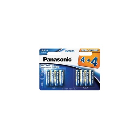 PANASONIC Alkalické baterie Evolta Platinum LR6EGE/8BW 4+4F AA 1,5V (Blistr 8ks)