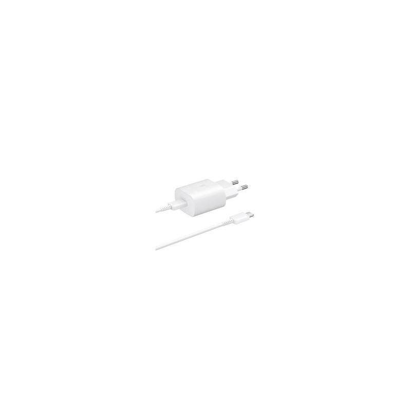 Samsung síťová nabíječka EP-TA800EWE + kabel EP-DA705BWE USB-C, 25W, bílá, (bulk)