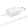 Samsung síťová nabíječka EP-TA800EWE + kabel EP-DA705BWE USB-C, 25W, bílá, (bulk)