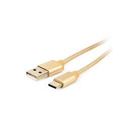 GEMBIRD Kabel USB na USB-C kabel (AM/CM), 1,8m, opletený, zlatý, blister