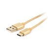 GEMBIRD Kabel USB na USB-C kabel (AM/CM), 1,8m, opletený, zlatý, blister