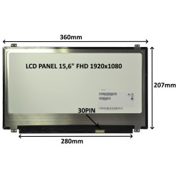 LCD PANEL 15,6" FHD 1920x1080 30PIN LESKLÝ IPS / ÚCHYTY NAHOŘE A DOLE