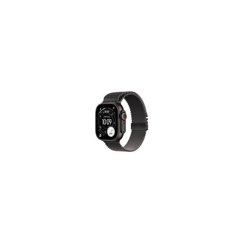 Apple Watch Ultra 3 GPS + Cellular 49mm Black Titanium Case with Black Titanium Milanese Loop - Large