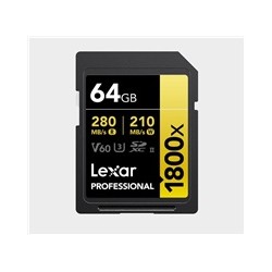 Lexar SDXC Pro 1800x U3 UHS-II R280/W210 (V60) 64GB