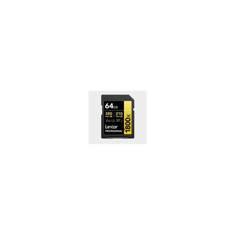 Lexar SDXC Pro 1800x U3 UHS-II R280/W210 (V60) 64GB
