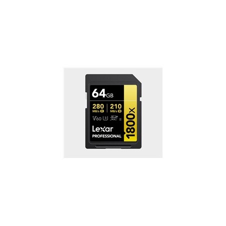 Lexar SDXC Pro 1800x U3 UHS-II R280/W210 (V60) 64GB