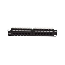 10" Patch panel LEXI-Net 12port, UTP, Cat5E, duální svorkovnice, černý