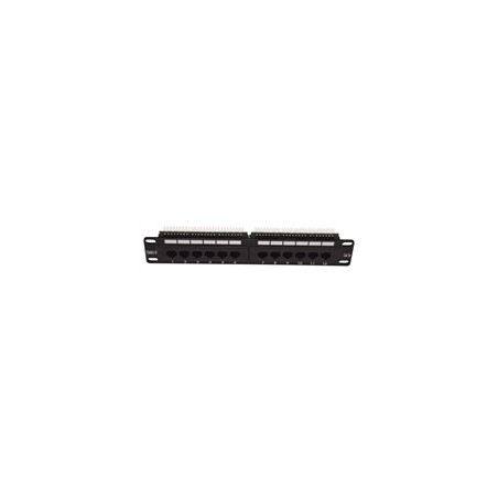 10" Patch panel LEXI-Net 12port, UTP, Cat5E, duální svorkovnice, černý
