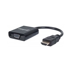 MANHATTAN převodník z HDMI na VGA (HDMI Male to VGA Female, black, Polybag)