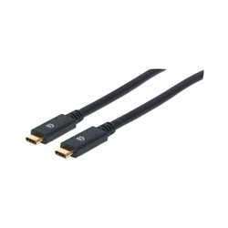 Manhattan USB-C kabel, USB 3.1, Gen 1, USB-C Male na USB-C Male, 5 Gbps, 2m, černá