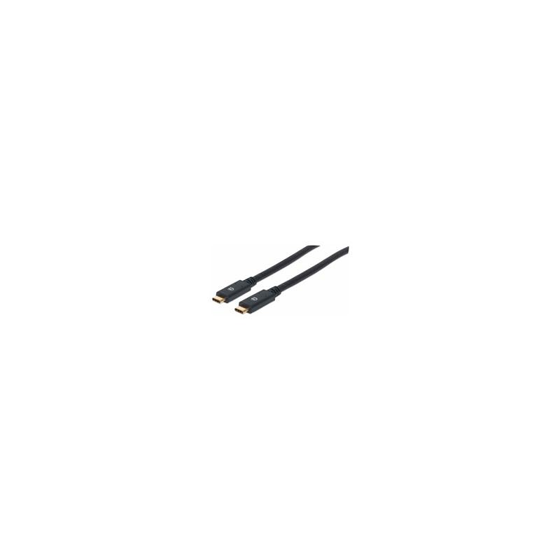 Manhattan USB-C kabel, USB 3.1, Gen 1, USB-C Male na USB-C Male, 5 Gbps, 2m, černá