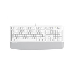 A4tech FK20, multimediální kancelářská klávesnice, CZ/US, USB, bílá