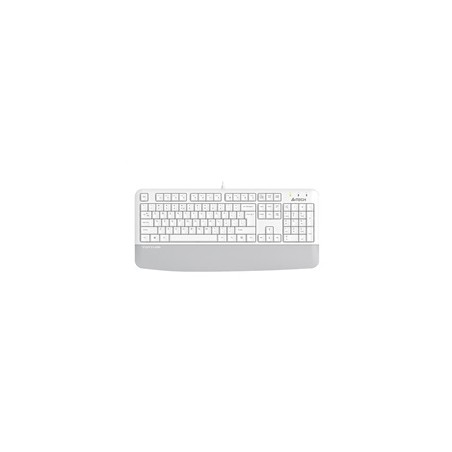A4tech FK20, multimediální kancelářská klávesnice, CZ/US, USB, bílá