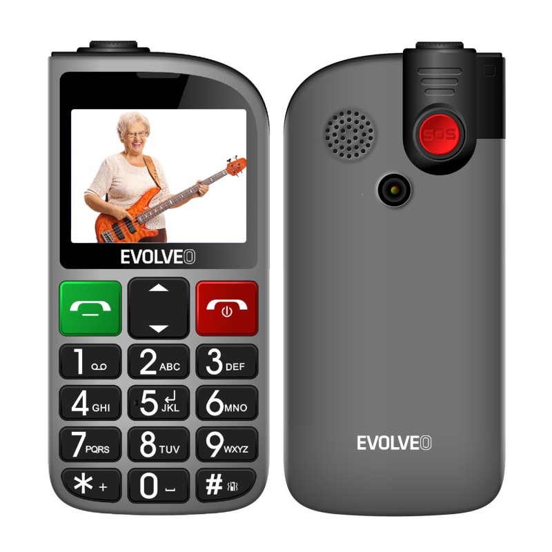 EVOLVEO Mobilní telefon pro seniory s nabíjecím stojánkem EasyPhone FL, černá