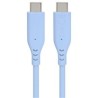 PREMIUMCORD Kabel USB-C na USB-C, 60W, 480Mbps, silikonový, modrý, 1,5m