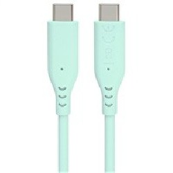 PREMIUMCORD Kabel USB-C na USB-C, 60W, 480Mbps, silikonový, tyrkysový, 1,5m