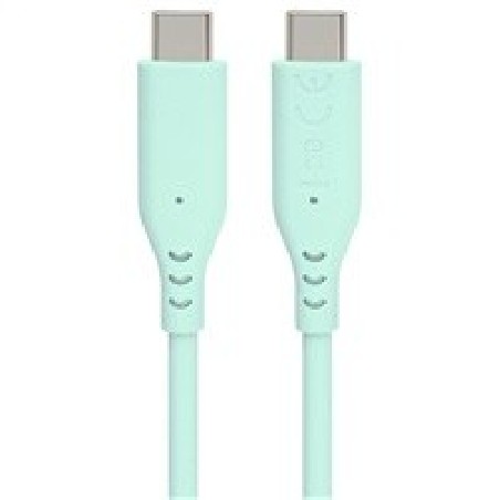 PREMIUMCORD Kabel USB-C na USB-C, 60W, 480Mbps, silikonový, tyrkysový, 1,5m