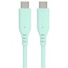 PREMIUMCORD Kabel USB-C na USB-C, 60W, 480Mbps, silikonový, tyrkysový, 1,5m