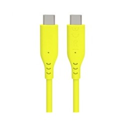 PREMIUMCORD Kabel USB-C na USB-C, 60W, 480Mbps, silikonový, žlutý, 1,5m