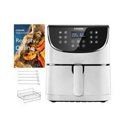 Cosori CP158-AF PREMIUM – 5.5L horkovzdušná fritéza + 5x špíz a gril. rošt, white