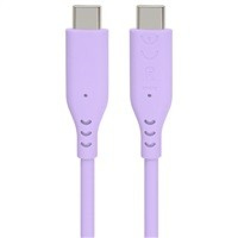 PREMIUMCORD Kabel USB-C na USB-C, 60W, 480Mbps, silikonový, fialový, 1,5m