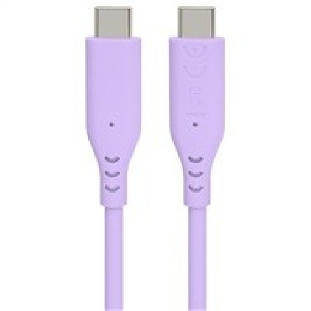 PREMIUMCORD Kabel USB-C na USB-C, 60W, 480Mbps, silikonový, fialový, 1,5m