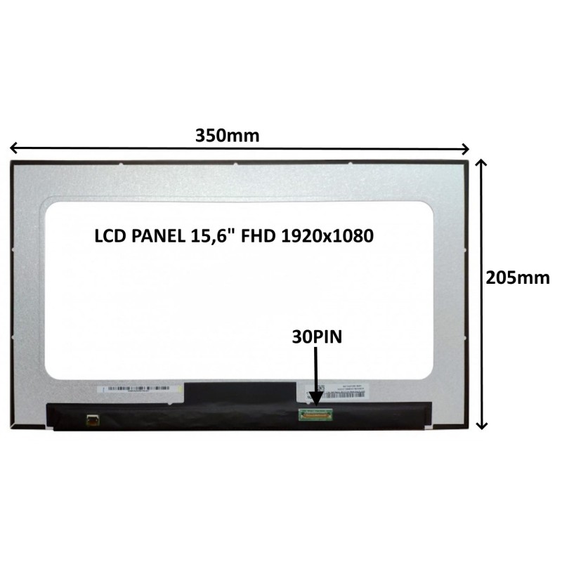 LCD PANEL 15,6" FHD 1920x1080 30PIN MATNÝ IPS / BEZ ÚCHYTŮ 77042505