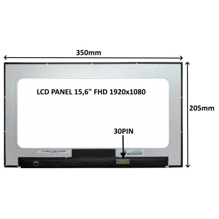 LCD PANEL 15,6" FHD 1920x1080 30PIN MATNÝ IPS / BEZ ÚCHYTŮ 77042505