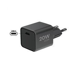 WG - Síťová nabíječka GaN 1x USB-C, PD 20W, 5V-9V-12V, černá