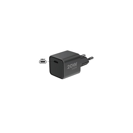 WG - Síťová nabíječka GaN 1x USB-C, PD 20W, 5V-9V-12V, černá