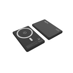 WG - Power Bank 5000 mAh, bezdrátová 15W + PD 20W, černá