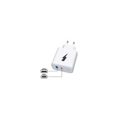 WG - Síťová nabíječka 2x USB 38W, 1x USB-C PD 20W + 1x USB-A QC 3.0 18W, bílá