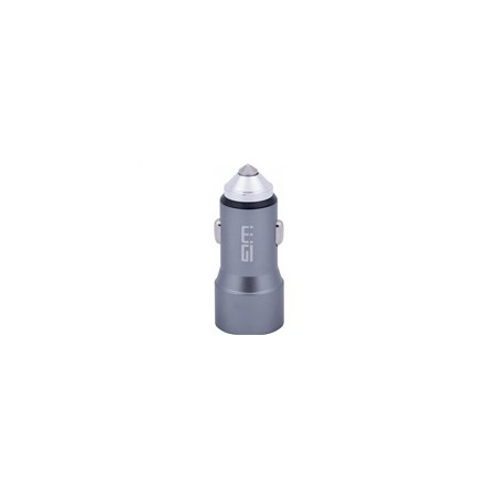 WG - Nabíječka do auta 2x USB 58,5W , 1x USB-C PD 36W + 1x USB-A 22.5W, stříbrná