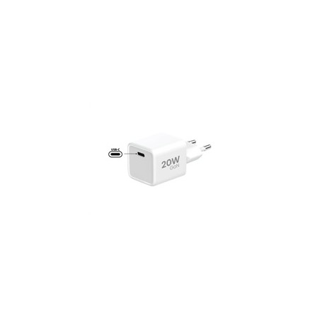 WG - Síťová nabíječka GaN 1x USB-C, PD 20W, 5V-9V-12V, bílá