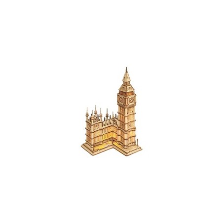 RoboTime dřevěné 3D puzzle hodinová věž Big Ben svítící