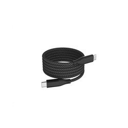 WG - Datový kabel Type-C to Type-C / 1m / 3A / 60W / Magnetický samonavíjecí / nylon braided / black