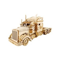 RoboTime dřevěné 3D puzzle Americký tahač